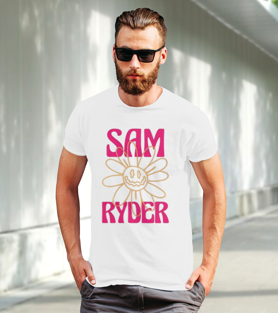 SAM RYDER Daisy Smiley Flower Pink Yellow T-Shirt