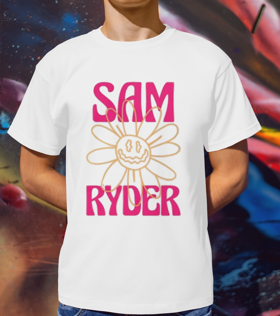 SAM RYDER Daisy Smiley Flower Pink Yellow T-Shirt
