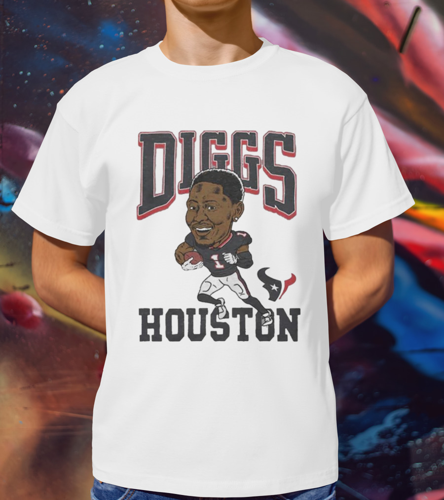 Diggs Houston Texans Football Player Caricature T-Shirt