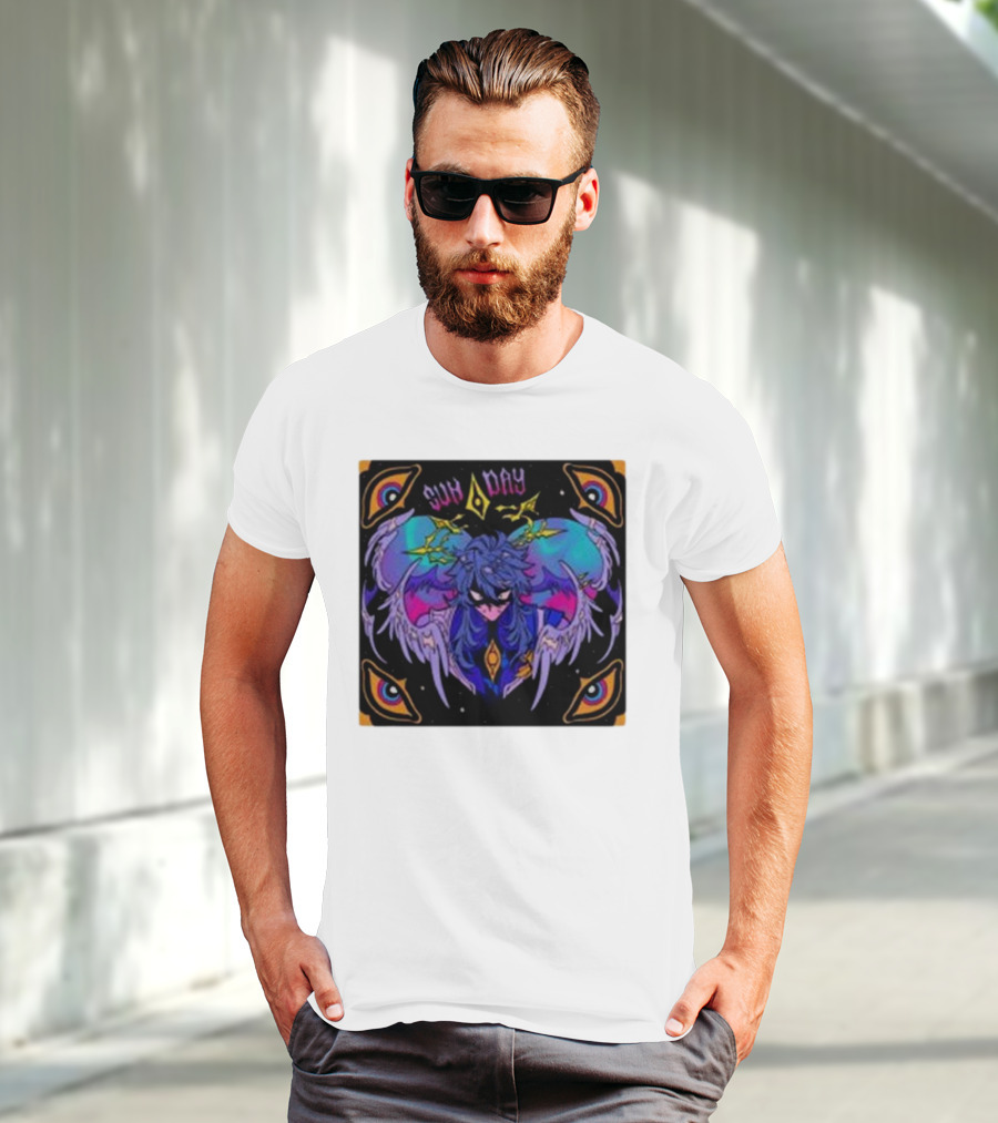 Joojooobox Sunday Honkai Star Rail Colorful Winged Figure With Celestial Eyes T-Shirt
