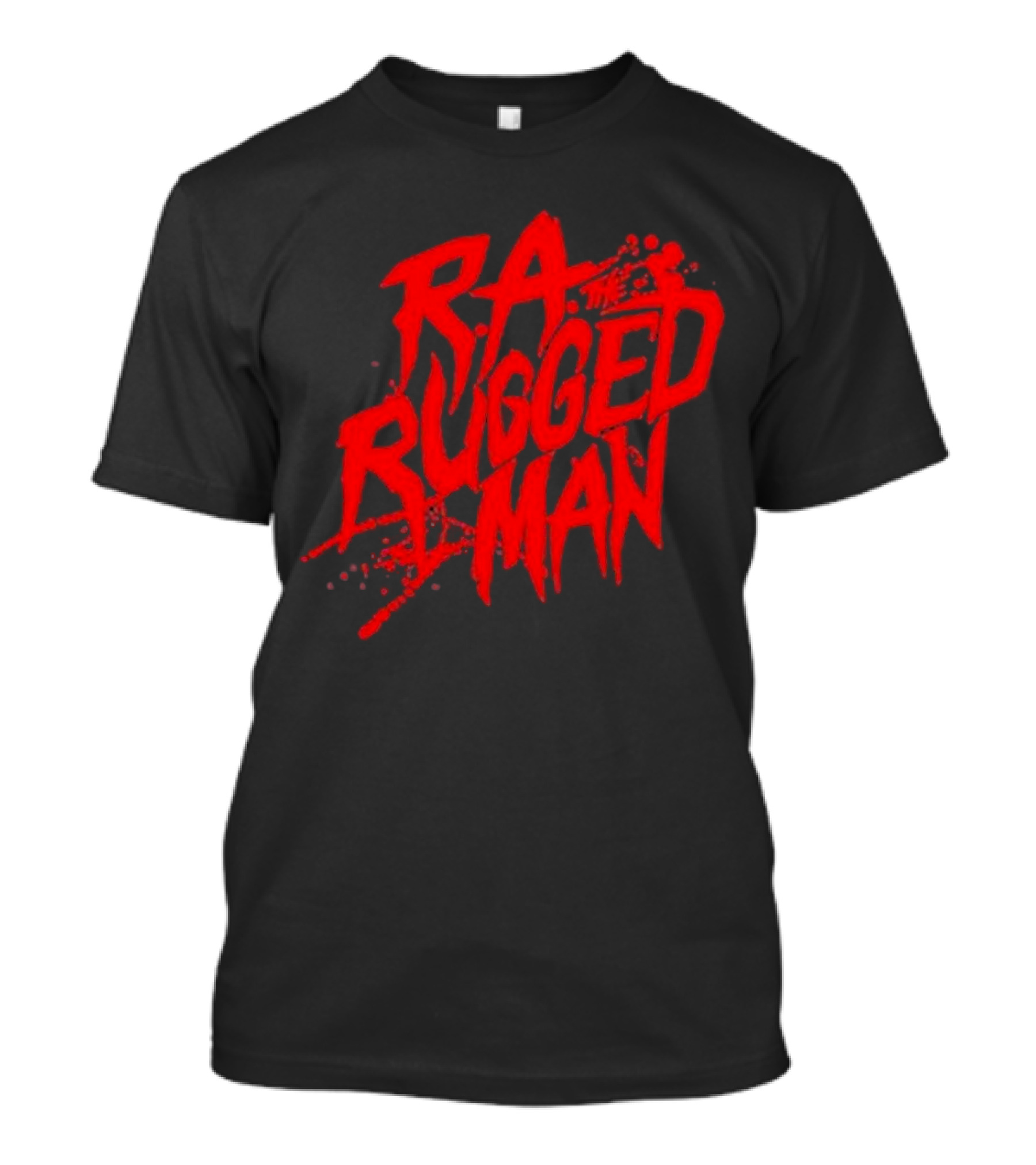 RA The Rugged Man Splattered Text T-Shirt
