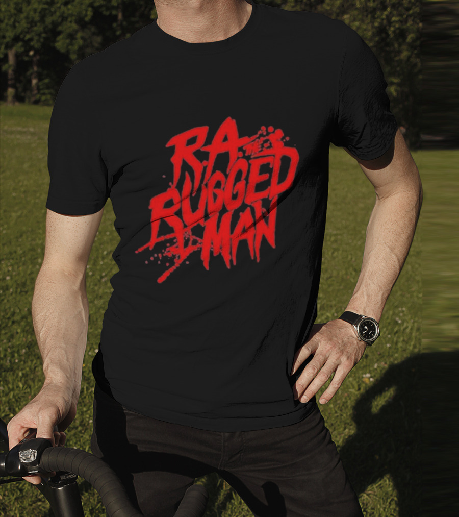 RA The Rugged Man Splattered Text T-Shirt
