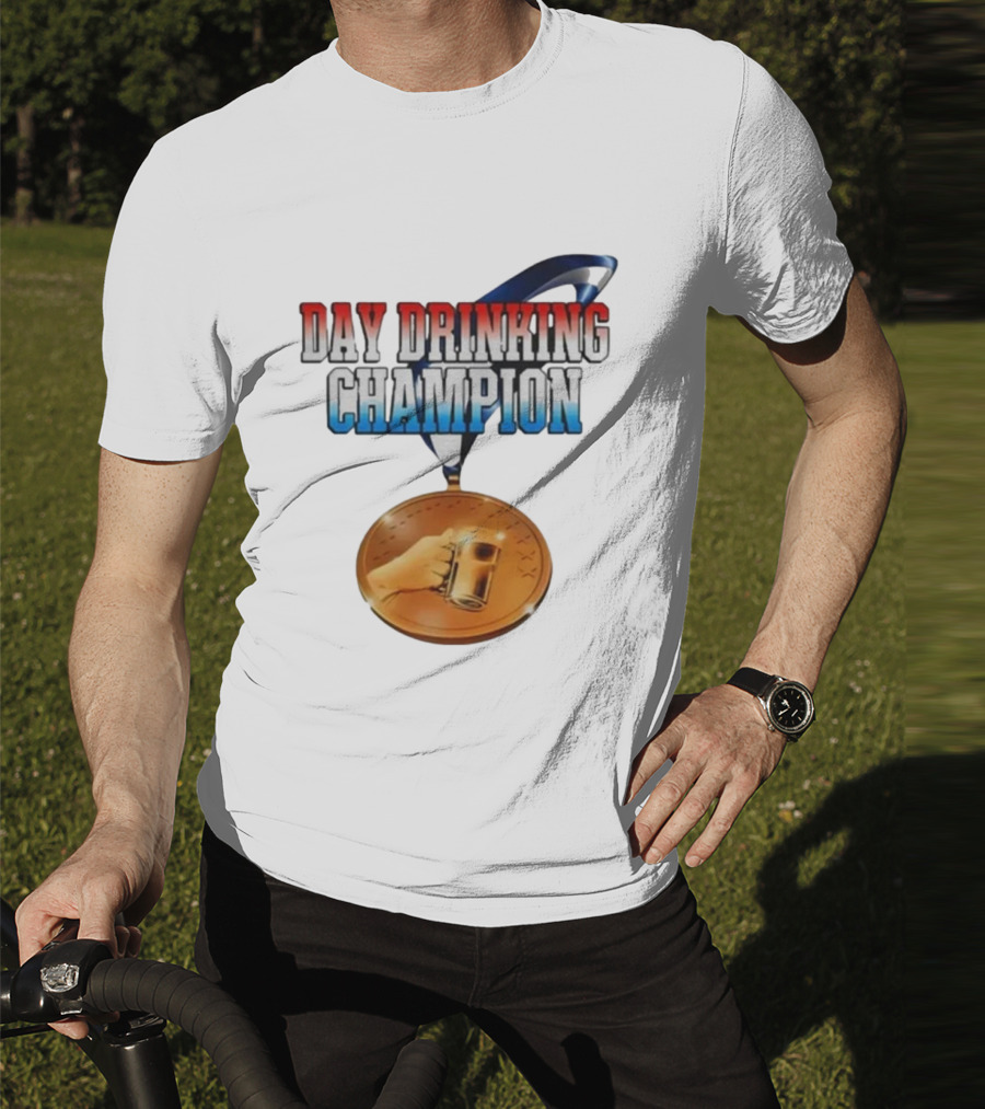 Day Drinking Champion Medal Beer Mug Fun T-Shirt