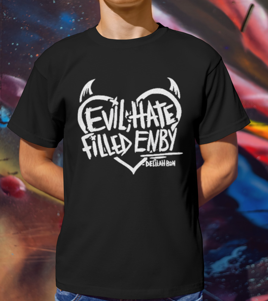 Evil Hate Filled Enby Delilah Bon Heart Wings T-Shirt
