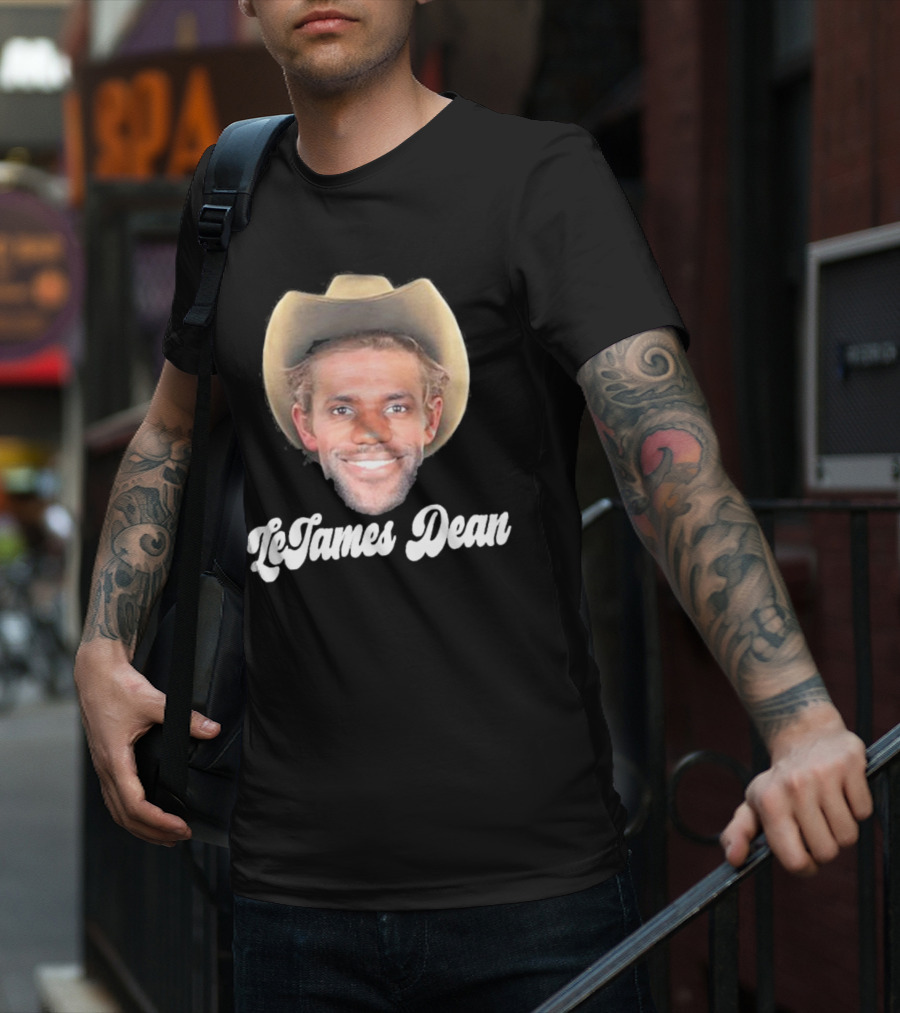 LeJames Dean Funny Ahh Tees Cowboy Hat Face T-Shirt