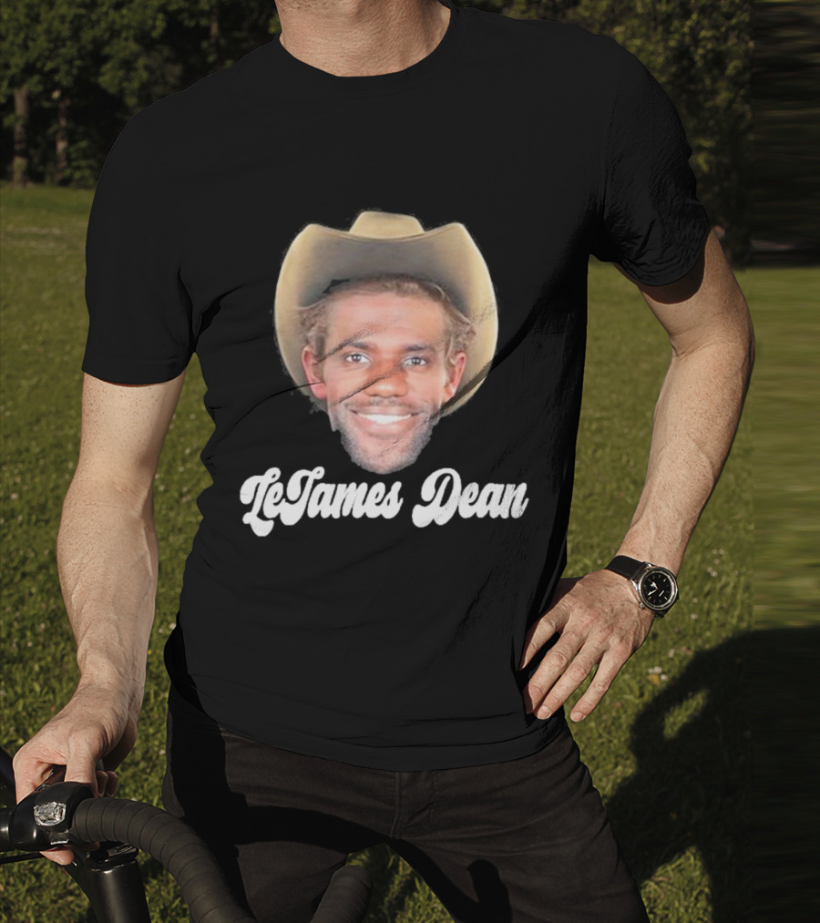 LeJames Dean Funny Ahh Tees Cowboy Hat Face T-Shirt