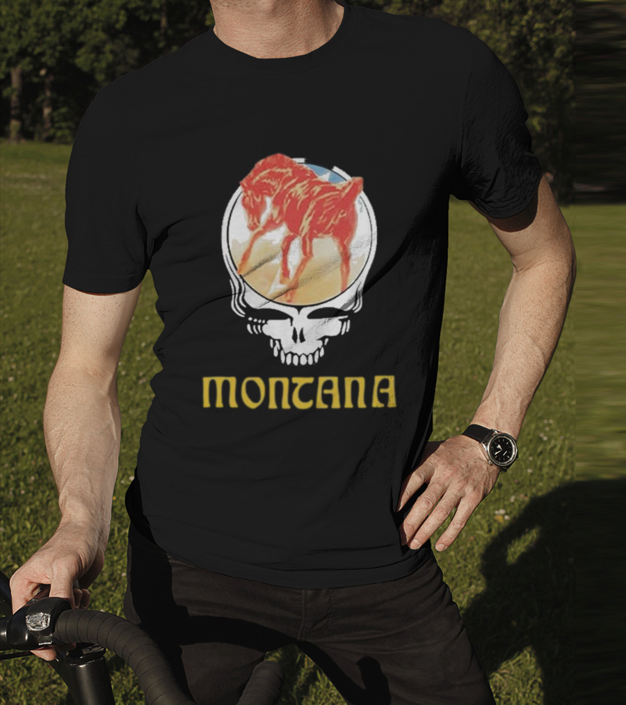 Montana United States Of Dead Horse Skull T-Shirt