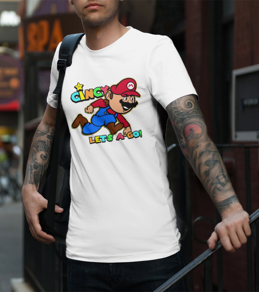 Cincy Let's A-Go Mr Mario Cincinnati T-Shirt