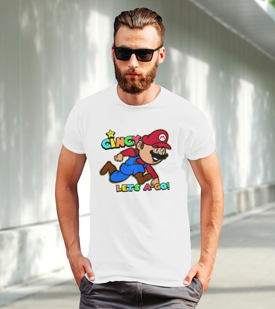 Cincy Let's A-Go Mr Mario Cincinnati T-Shirt
