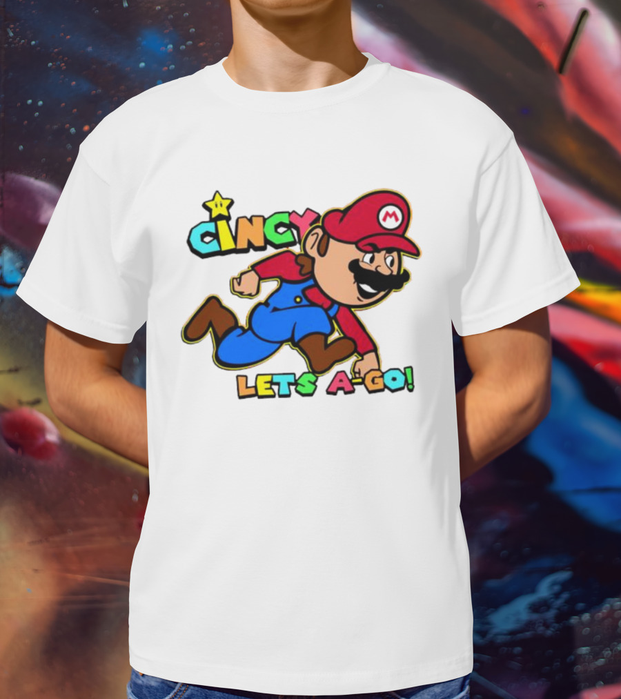 Cincy Let's A-Go Mr Mario Cincinnati T-Shirt
