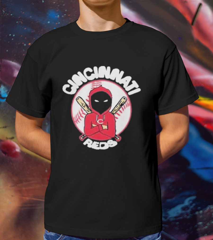 Cincinnati Reds Hoodie Baseball Mask With Crossed Bats T-Shirt