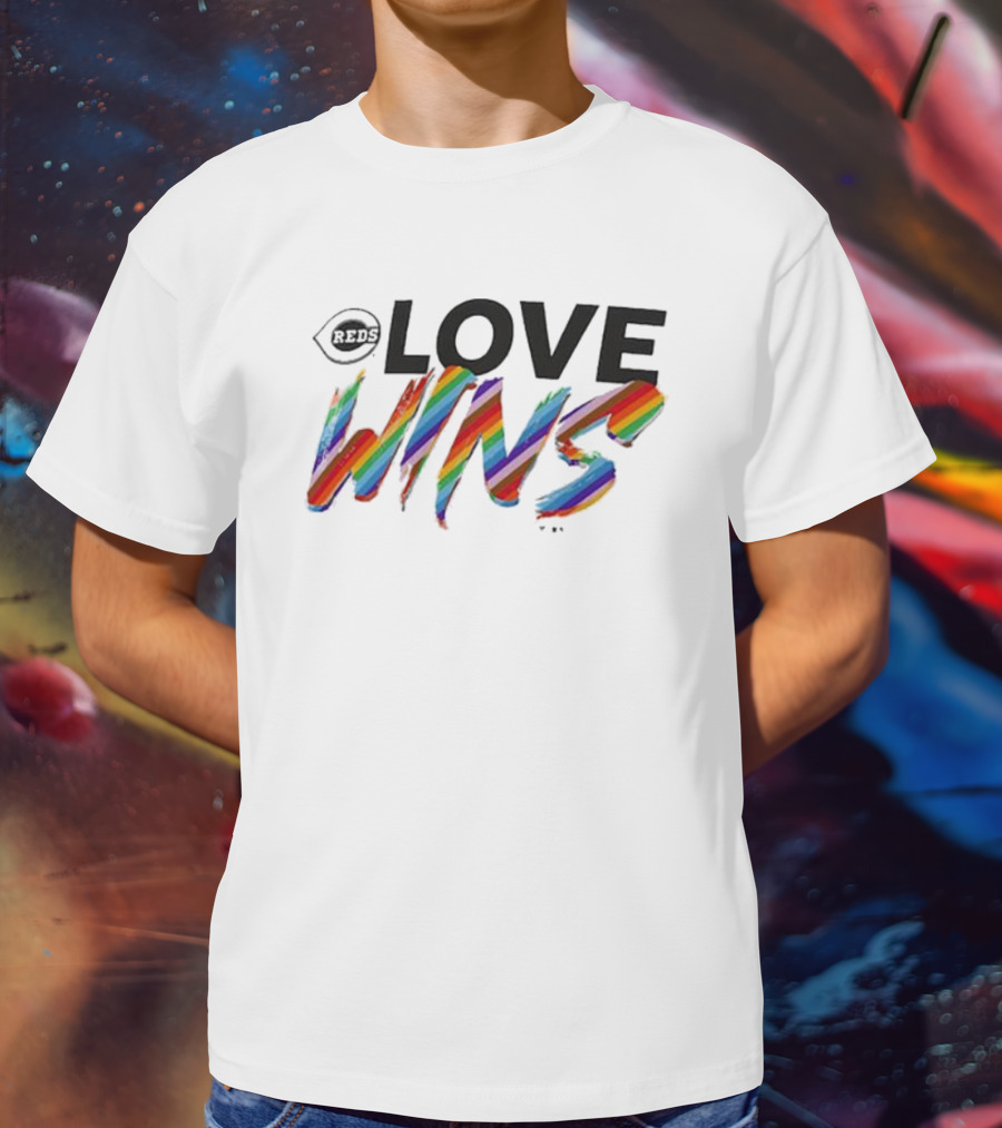 Cincinnati Reds Love Wins Pride Rainbow T-Shirt