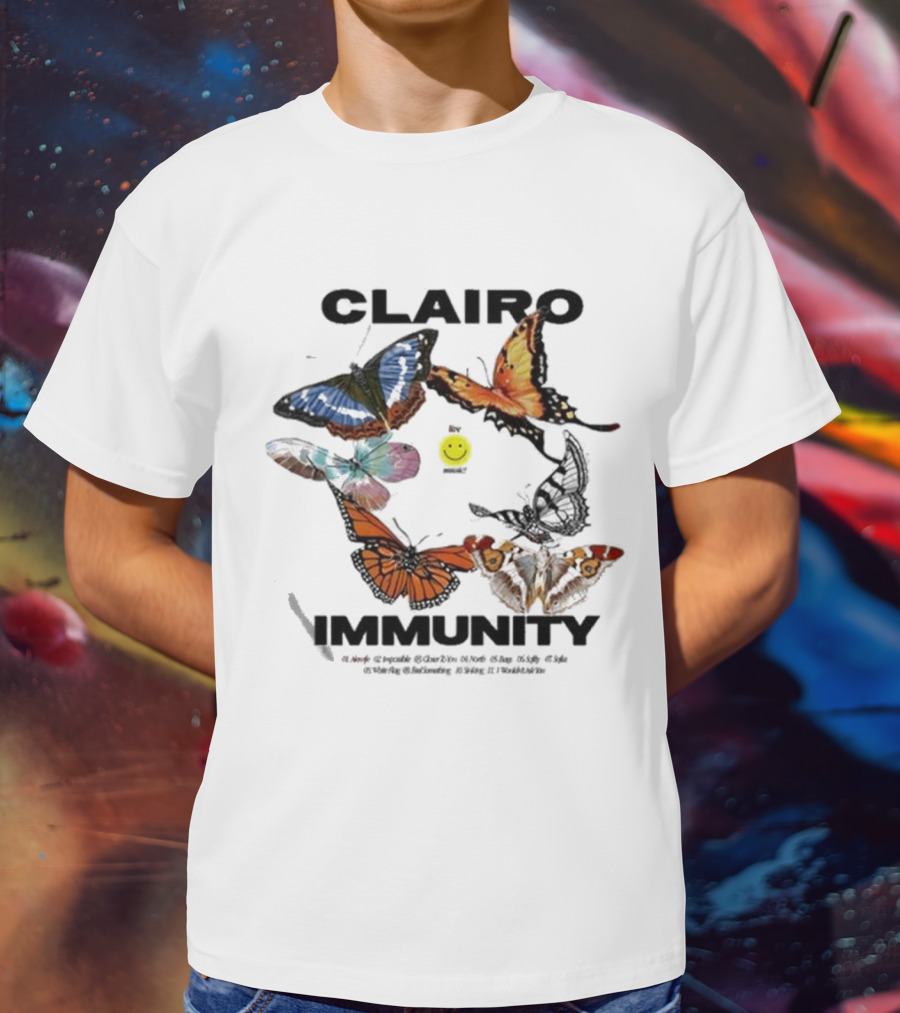 Clairo Immunity Butterfly Smiley T-Shirt
