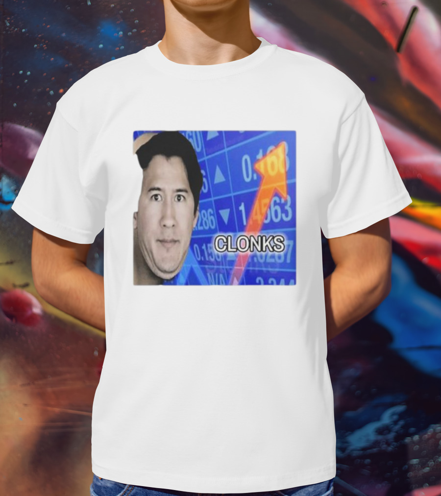 Cloak Oddly Specific Clonks Meme Face With Stock Market Arrow T-Shirt