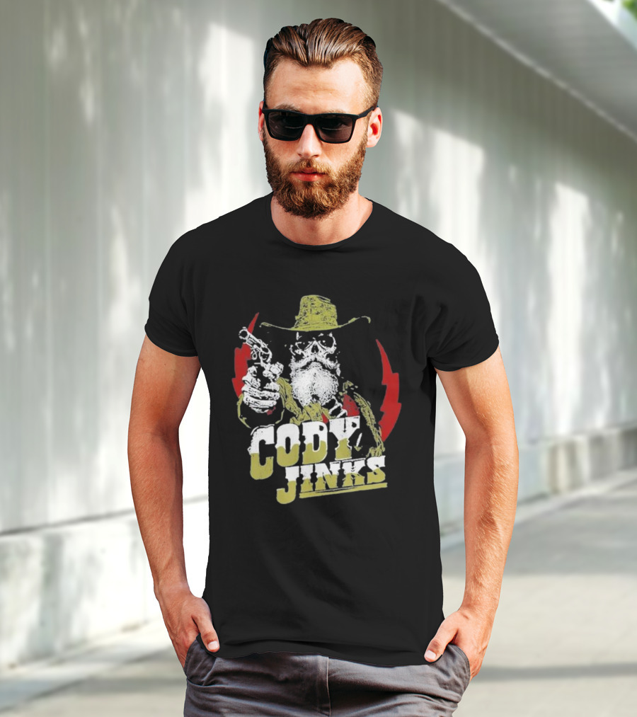 Cody Jinks Cowboy Thunder Lightning Skeleton Gunslinger T-Shirt