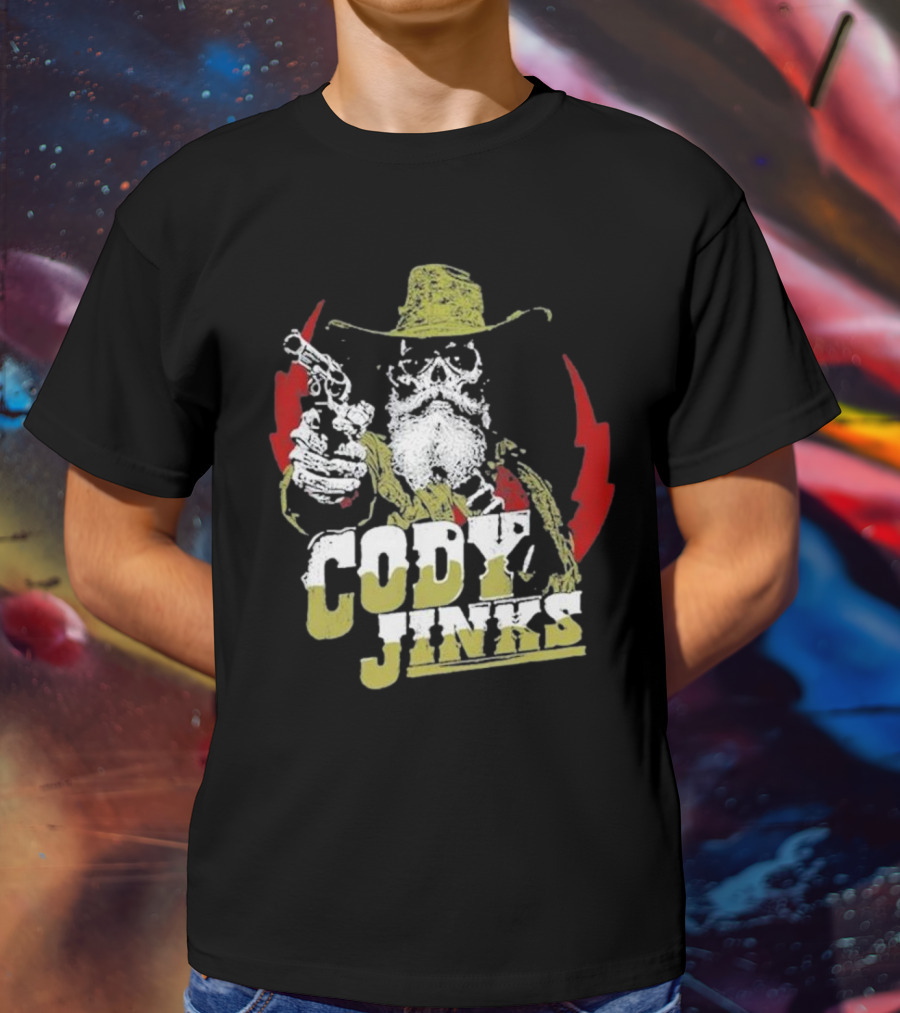 Cody Jinks Cowboy Thunder Lightning Skeleton Gunslinger T-Shirt