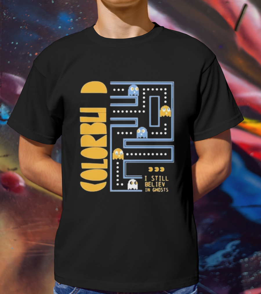 Colorblind I Still Believe In Ghosts Pac-Man Ghosts Maze T-Shirt