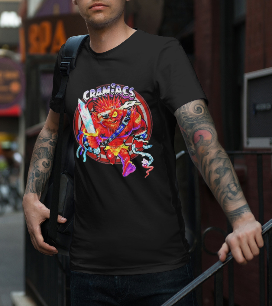 Craniacs Sonny Monster Warrior With Spiked Hair And Eye Patch Holding Sword T-Shirt