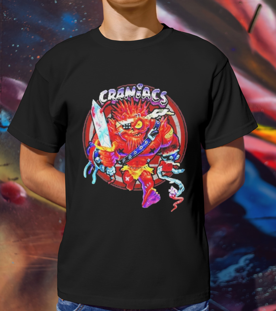 Craniacs Sonny Monster Warrior With Spiked Hair And Eye Patch Holding Sword T-Shirt