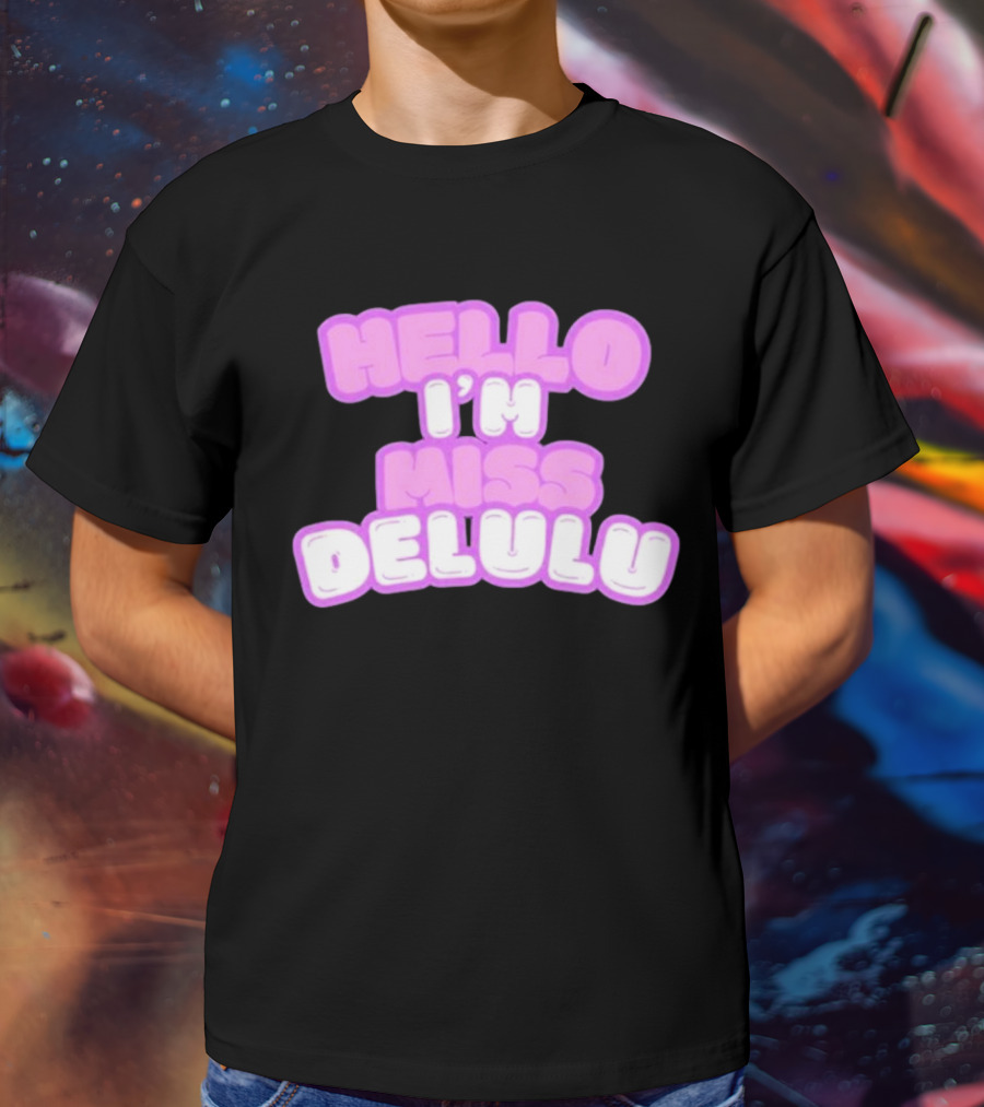 Flippa Hello I’m Miss Delulu Pastel Bubble Text T-Shirt