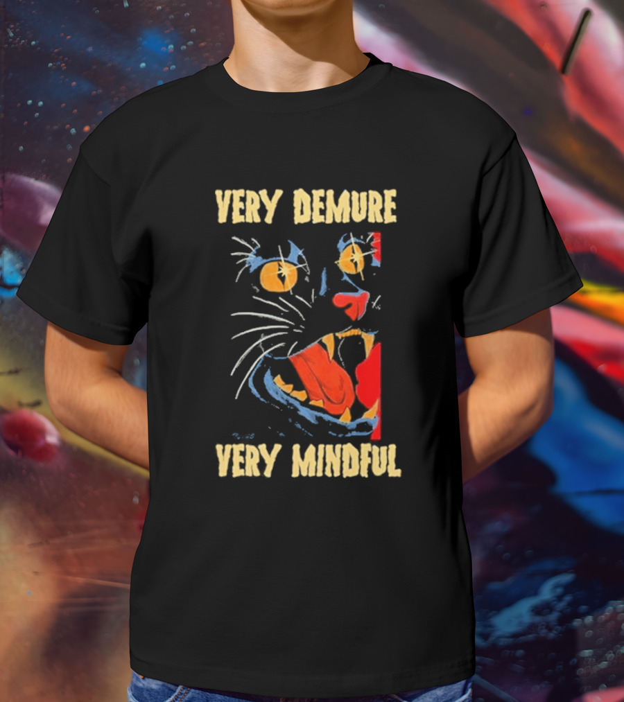 Very Demure Very Mindful Galactic Cat Face T-Shirt