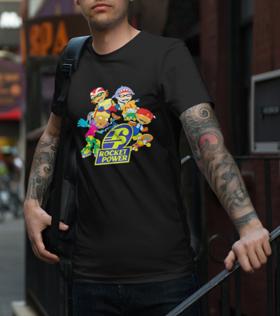Rocket Power Cartoon Characters Action Scene T-Shirt