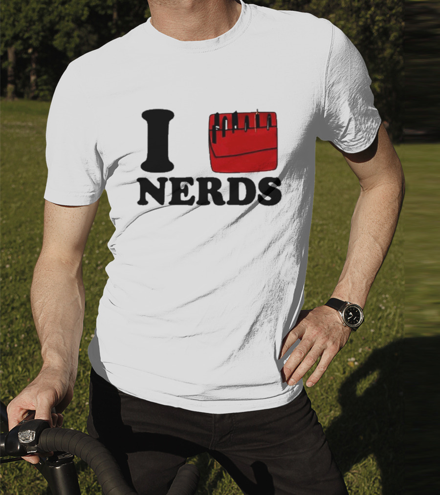 I Love Nerds Red Pocket T-Shirt