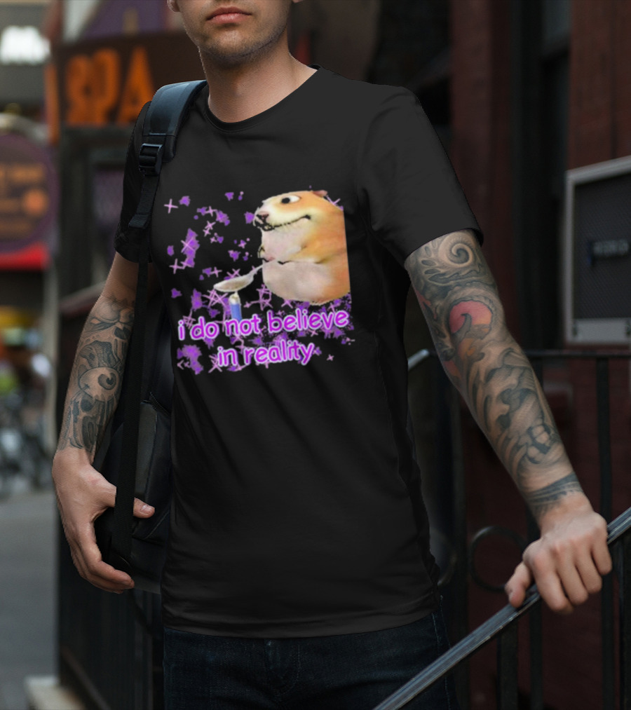 I Do Not Believe In Reality Doge Spoon Purple Stars T-Shirt