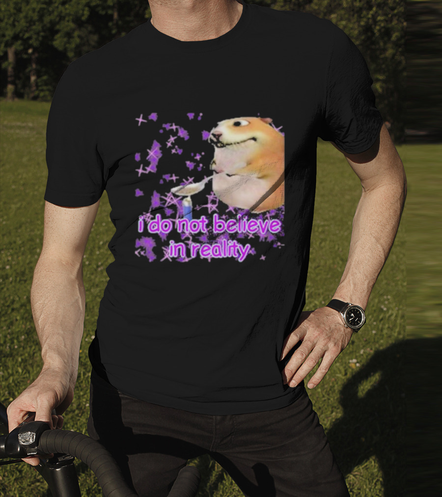 I Do Not Believe In Reality Doge Spoon Purple Stars T-Shirt