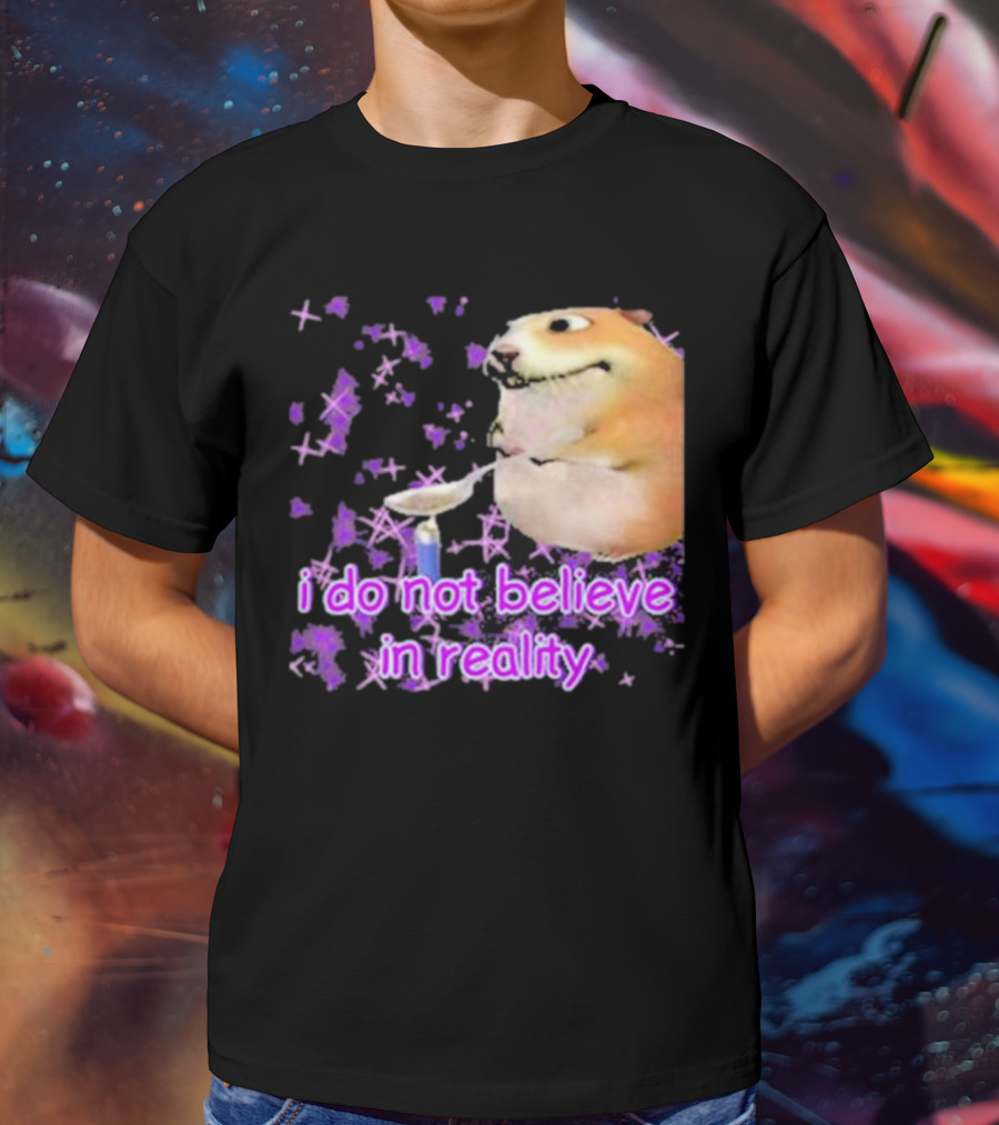 I Do Not Believe In Reality Doge Spoon Purple Stars T-Shirt