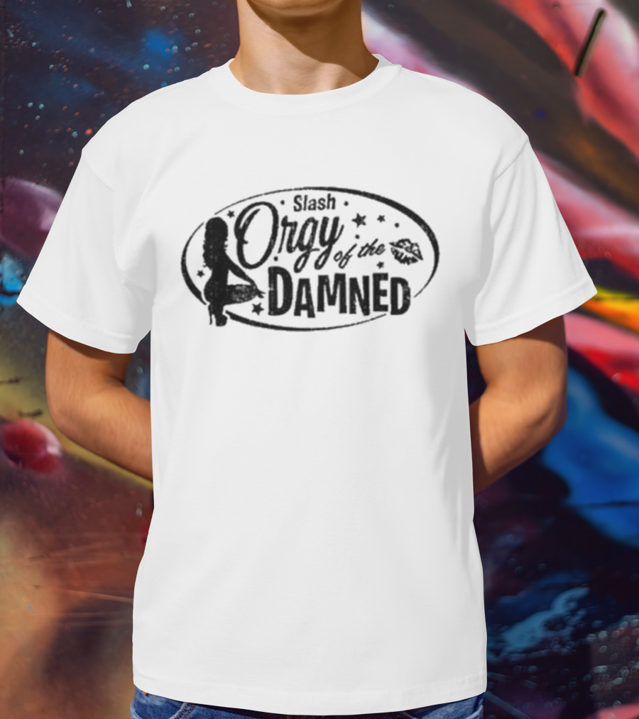 Slash Orgy Of The Damned New Merch Stars Silhouette Lips T-Shirt