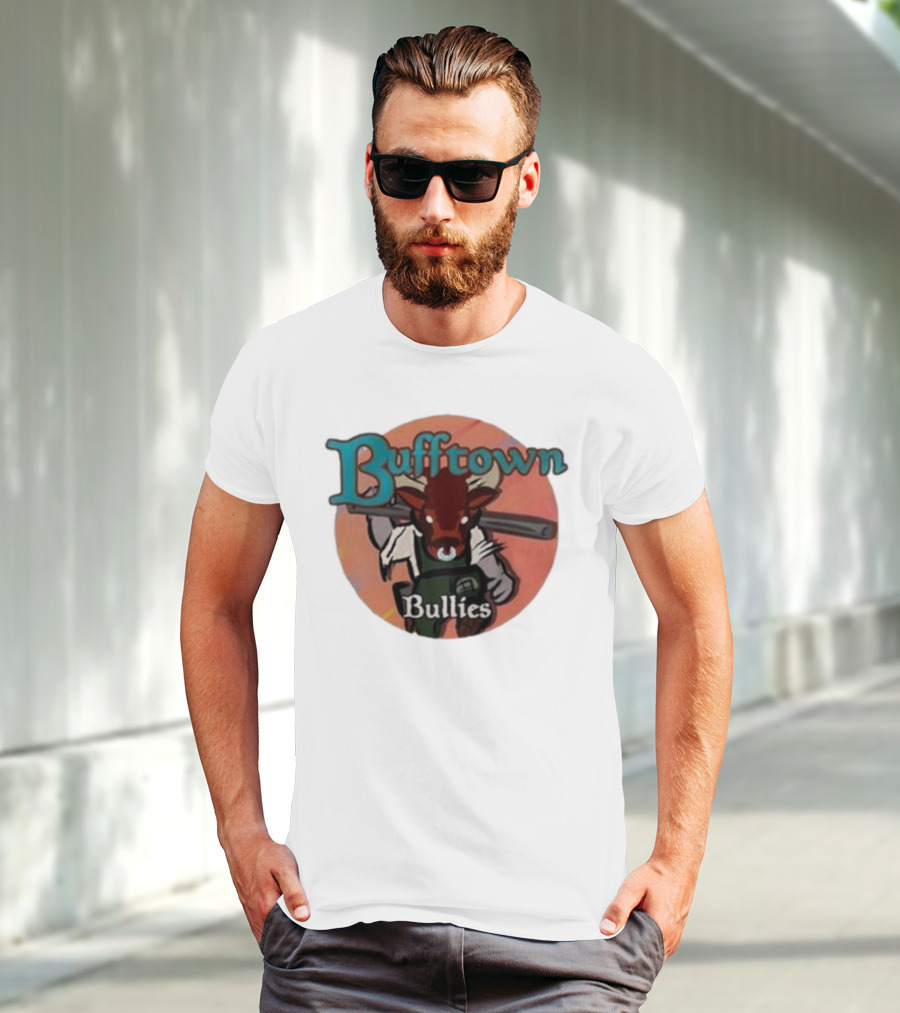 Bufftown Bullies Bull Character Holding Bat T-Shirt