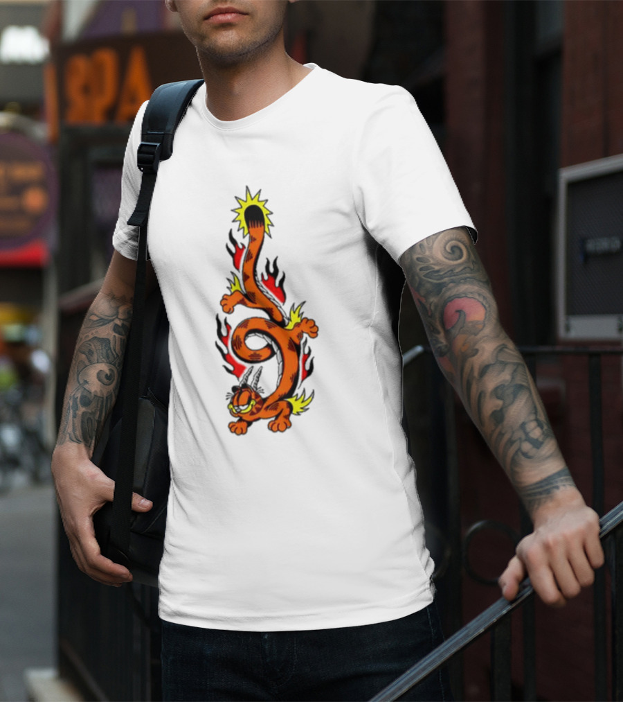 Garfield Transforming Fiery Dragon With Buggy Goods Elements T-Shirt