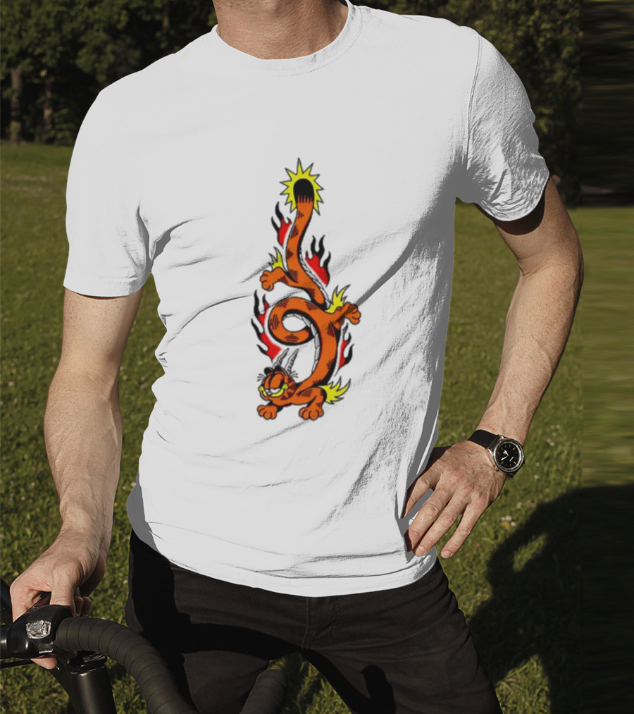 Garfield Transforming Fiery Dragon With Buggy Goods Elements T-Shirt