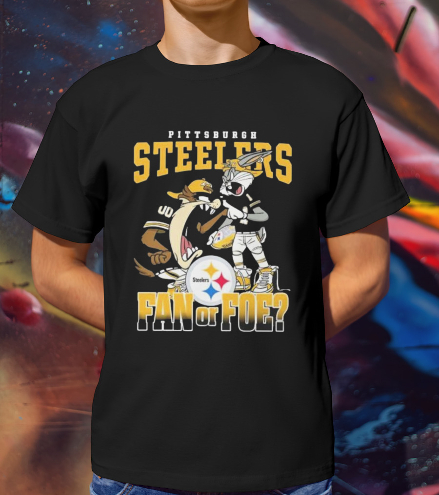 Pittsburgh Steelers Bugs Bunny Taz Fan Or Foe Showdown T-Shirt