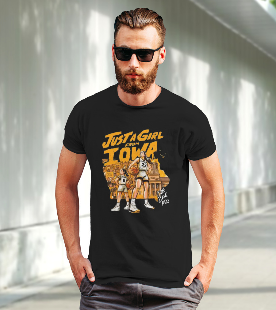 Just A Girl From Iowa Caitlin Clark 22 Play Like A Girl T-Shirt