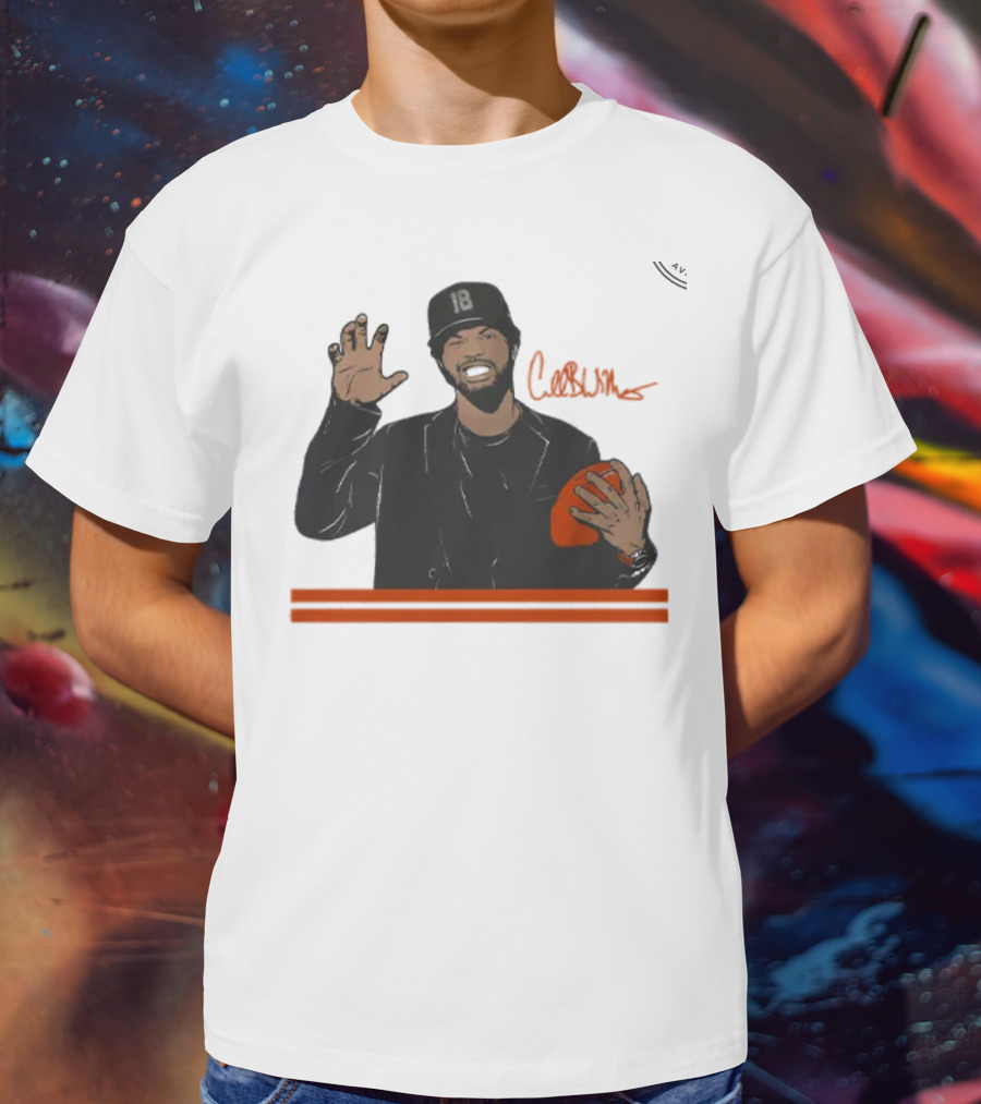 Caleb Williams Claw Pose Signature With Football And Cap Number 18 T-Shirt