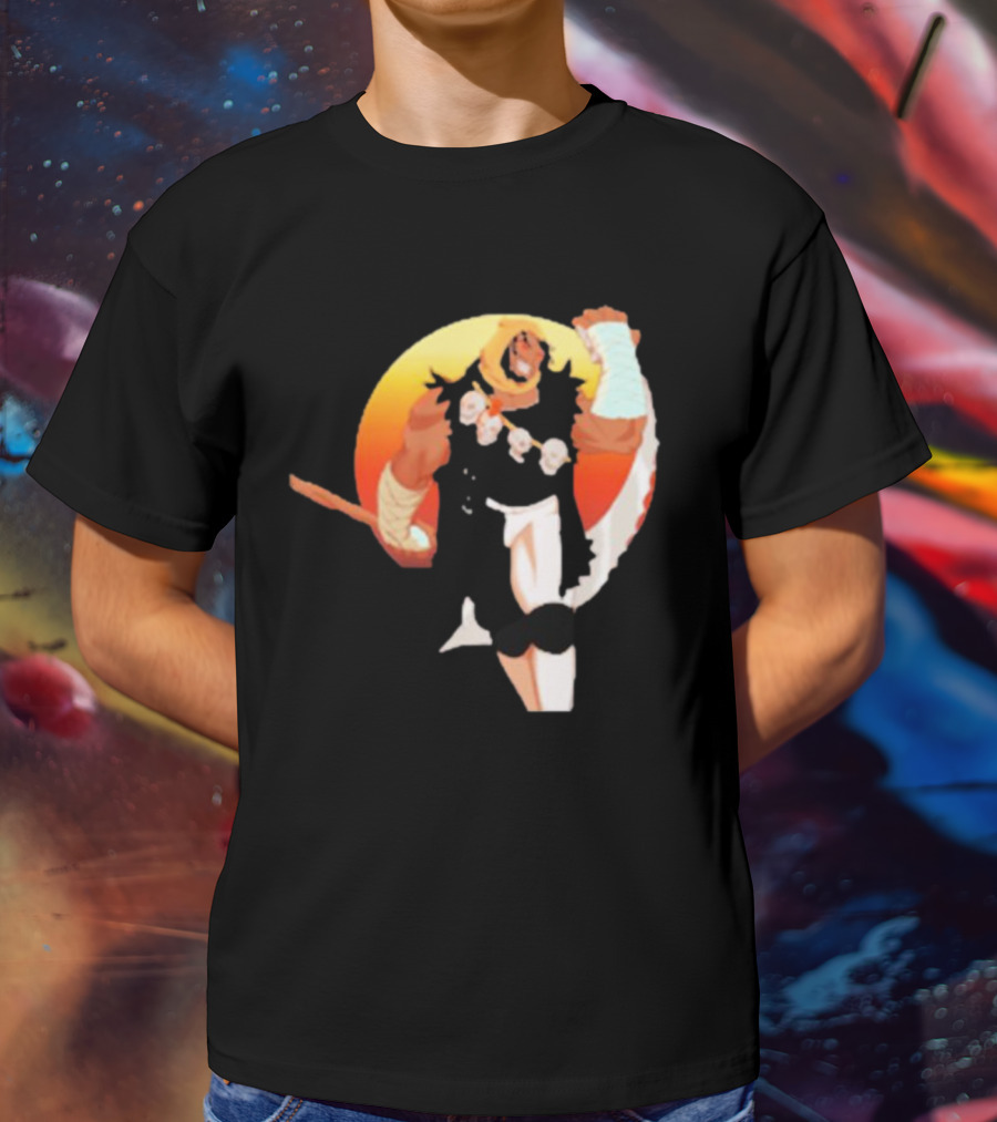 CALIFORNIA NIGHTMARE ISSUE #3 Fierce Warrior With Skulls And Sunset Background T-Shirt