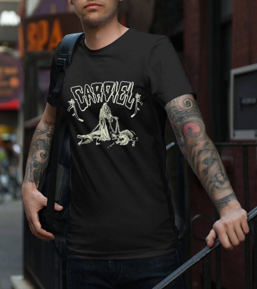 Cardiel Grim Reaper With Alligators And Skulls T-Shirt