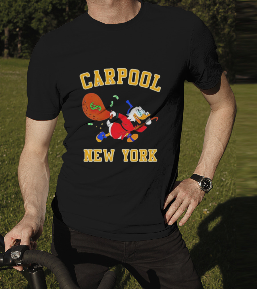 Carpool New York Scrooge McDuck Money Bag T-Shirt