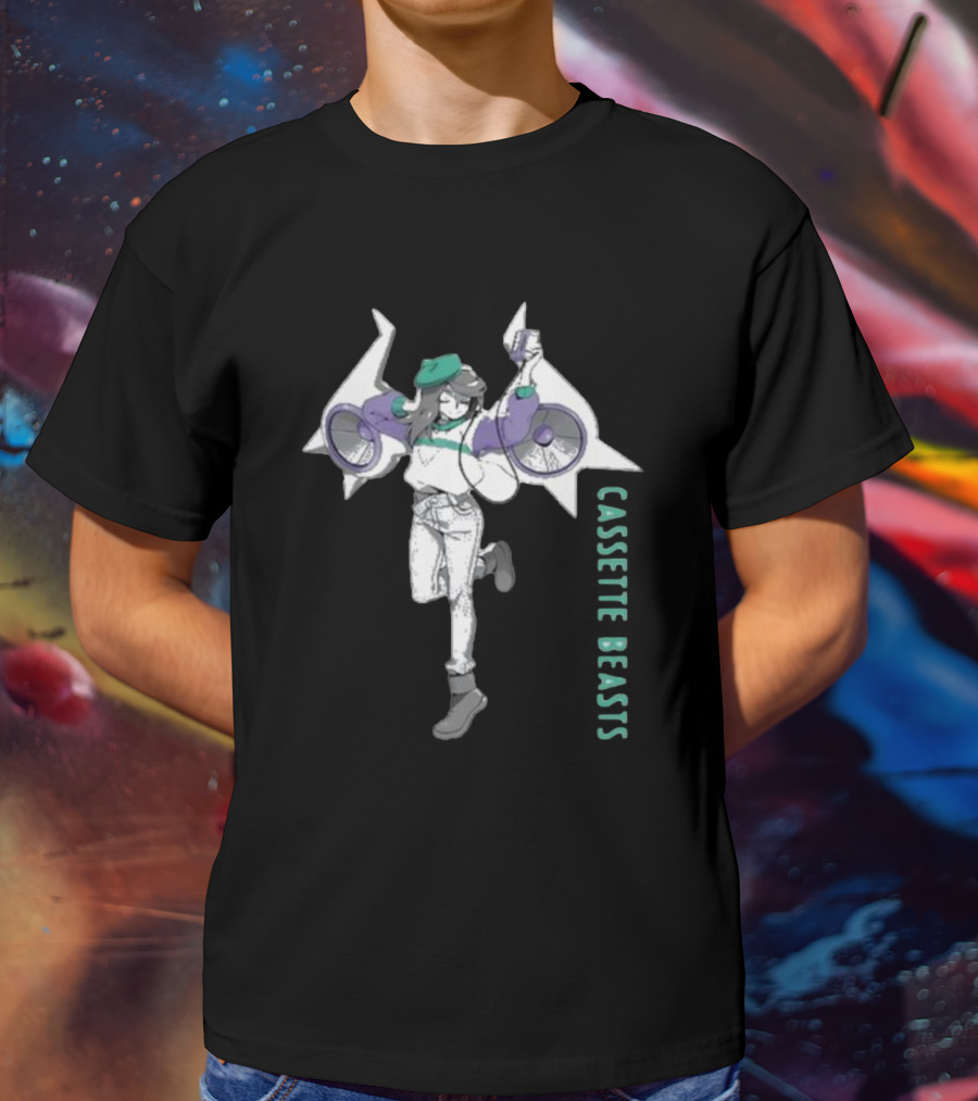 Cassette Beasts Retro Style Character With Boombox T-Shirt