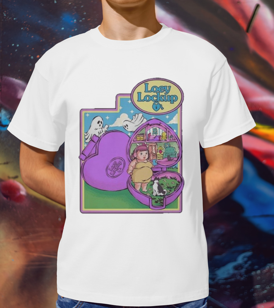 Loey Lane Loey Lockup Heart-Shaped Haunted Toy With Ghosts And Puppy T-Shirt