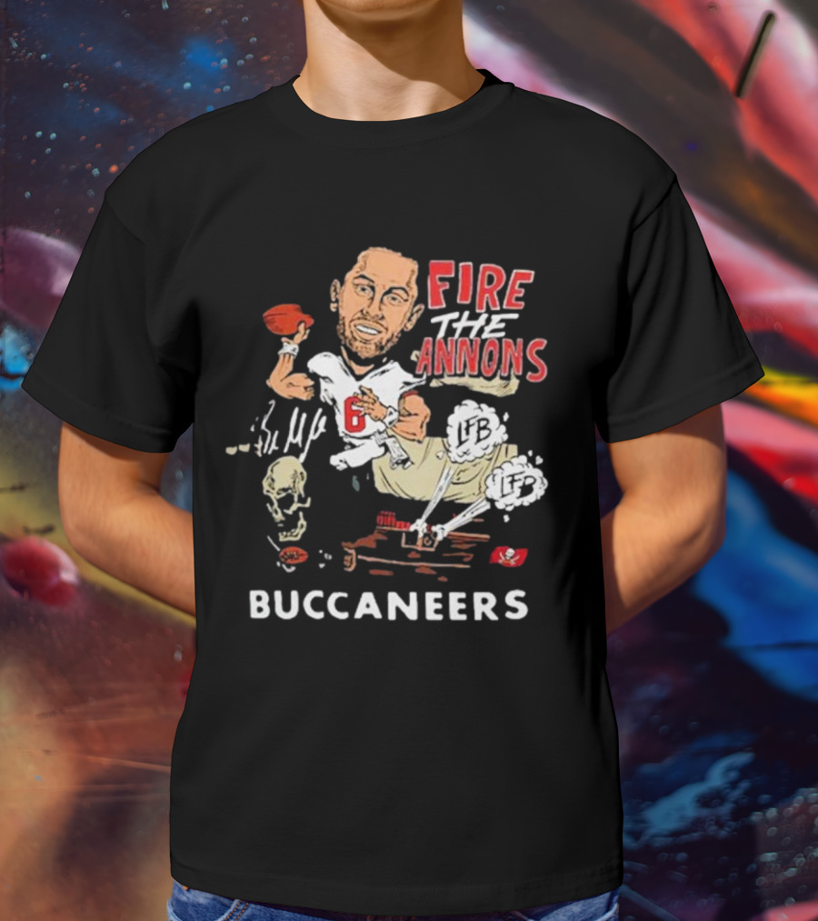 Fire The Cannons Buccaneers NFL Quarterback Caricature T-Shirt