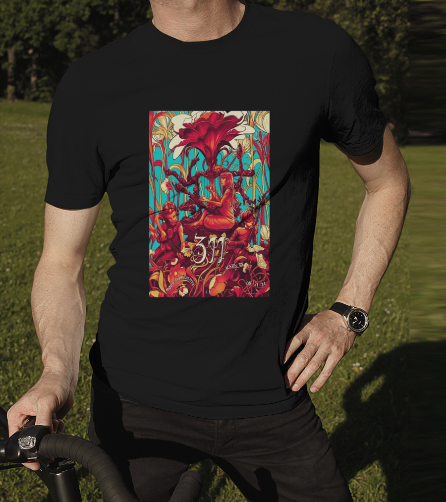 311 Moody Amphitheater Austin TX 08 21 24 Art Nouveau T-Shirt
