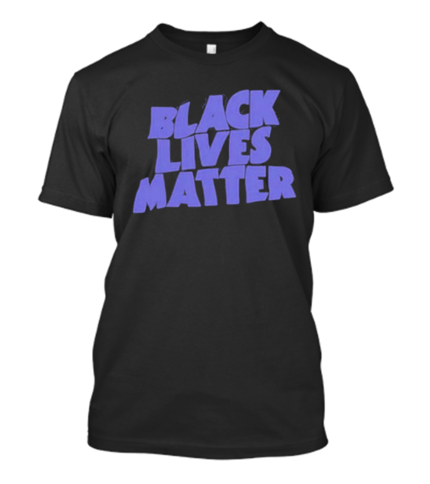 Black Lives Matter Black Tee Simple Blue Text T-Shirt