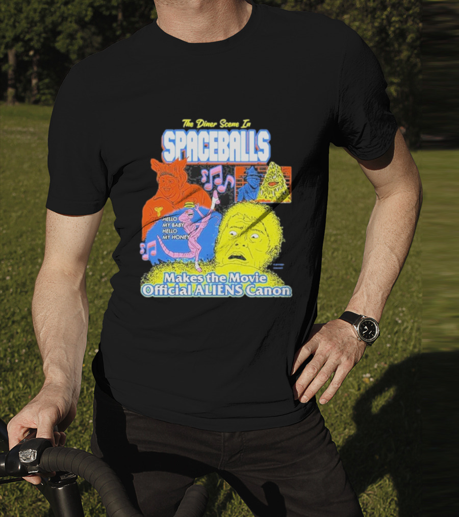 Spaceballs The Diner Scene Makes The Movie Official Aliens Canon T-Shirt