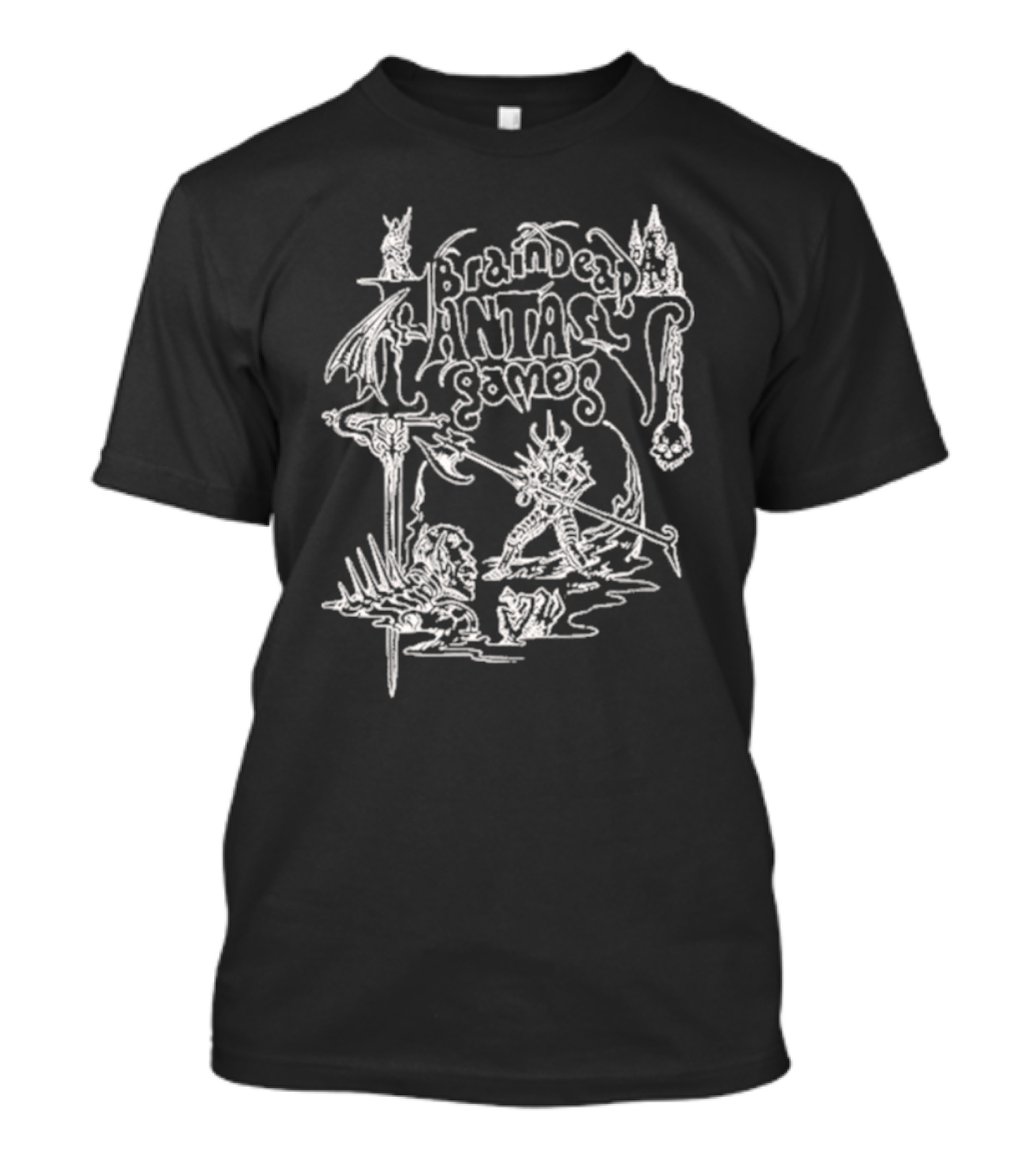 Braindead Fantasy Games Dungeon Crawler Skeleton Monster Battle T-Shirt