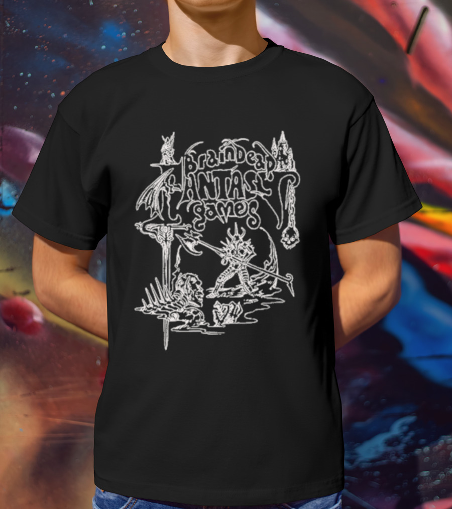 Braindead Fantasy Games Dungeon Crawler Skeleton Monster Battle T-Shirt