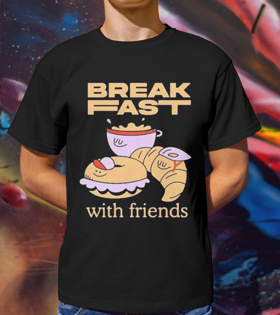 Breakfast With Friends Breakfast Racing Team Cup Croissant Bun T-Shirt