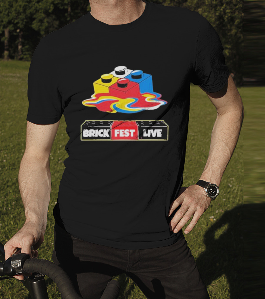 Brick Fest Live Colorful Blocks Event T-Shirt